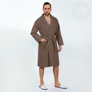 Халат мужской "АртПостель" Банный с воротником цвет Коричневый (2XL/3XL)