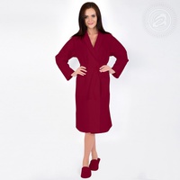 Халат женский "АртПостель" Банный с воротником цвет Бордо (2XL/3XL)